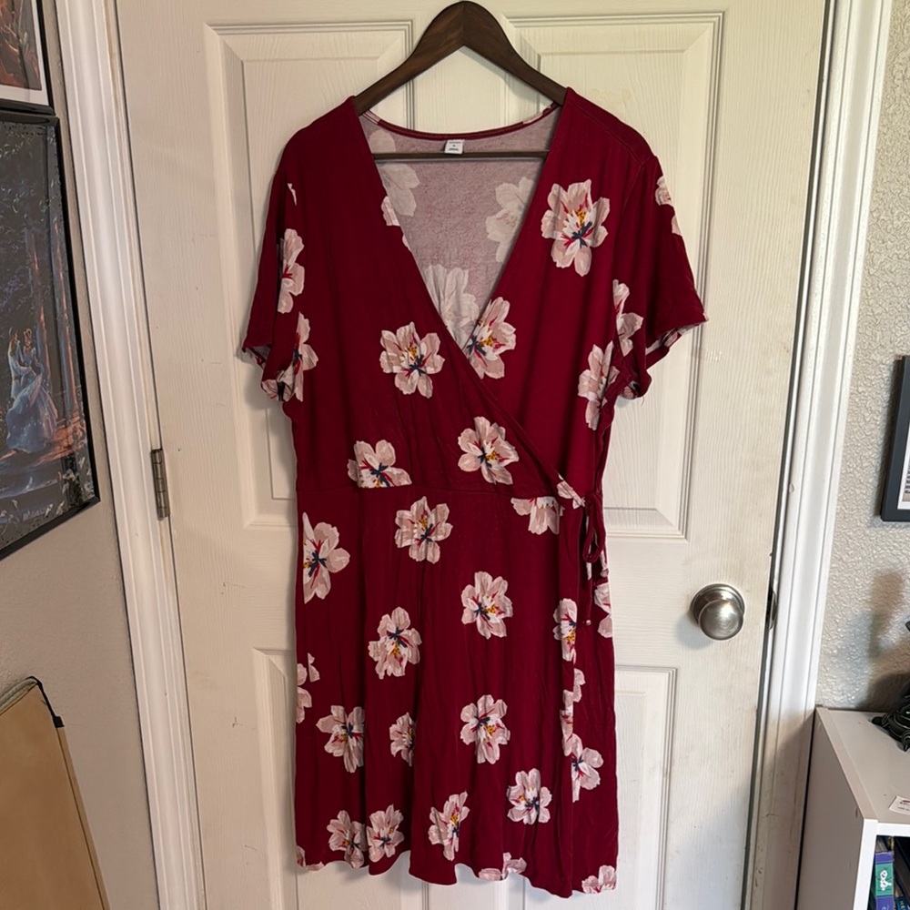 Old Navy Red Sundress with Flutter Sleeves and V-Neck